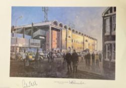 Football Colin Bell and Mike Summerbee signed 24x16 print Full Time at Maine Road by the artist