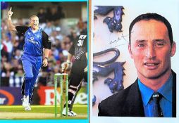 Cricket collection 2 items includes Nasser Hussain 12x8 signed magazine photo and Mathew Hoggard