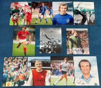 Collection of 12 Signed English Top Flight Players photos including, Tommy Baldwin, Terry Dixon,