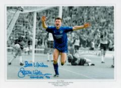 football. Leicester City's Steve Walsh Hand signed 16x12 Colourised photo. Photo shows Walsh