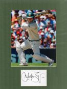 Cricket Justin Langer 16x12 mounted signature piece includes signed album page and colour photo.