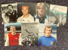 Football collection of 7 signed photos of football players from the English league during the 70'