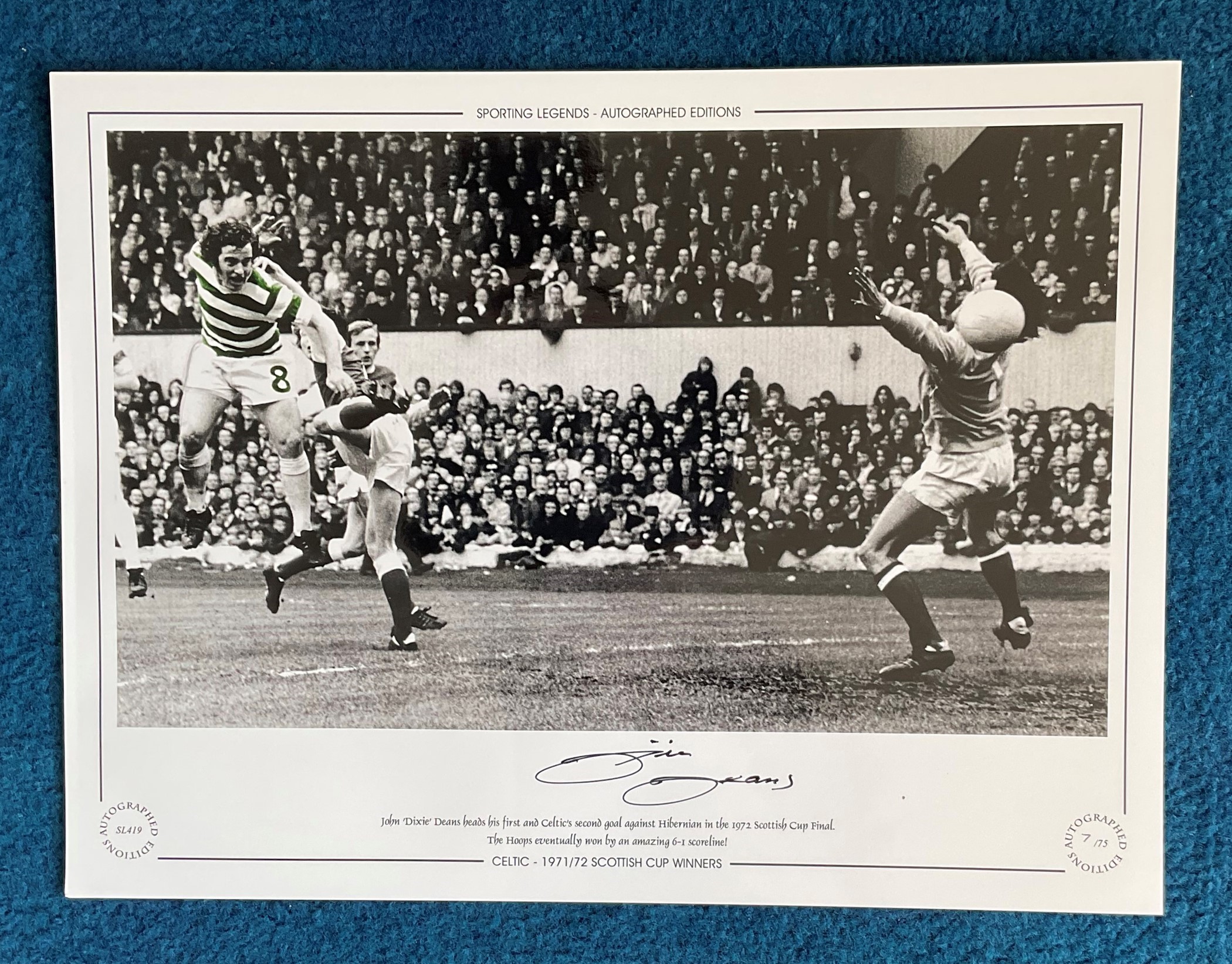 Dixie Deans 16x12 hand signed colour, Black and white photo, Autographed Editions, Limited