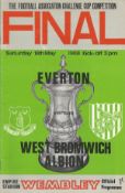 Football Everton v West Bromwich vintage programme 1968 FA Cup Final 18th May Wembley Empire