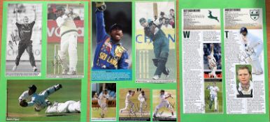 Cricket Collection 3 A4 sheets with affixed photos and magazine pages includes some good