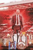 Football Alex Ferguson signed 12x8 Manchester Uniteds colour photo dedicated. Sir Alexander