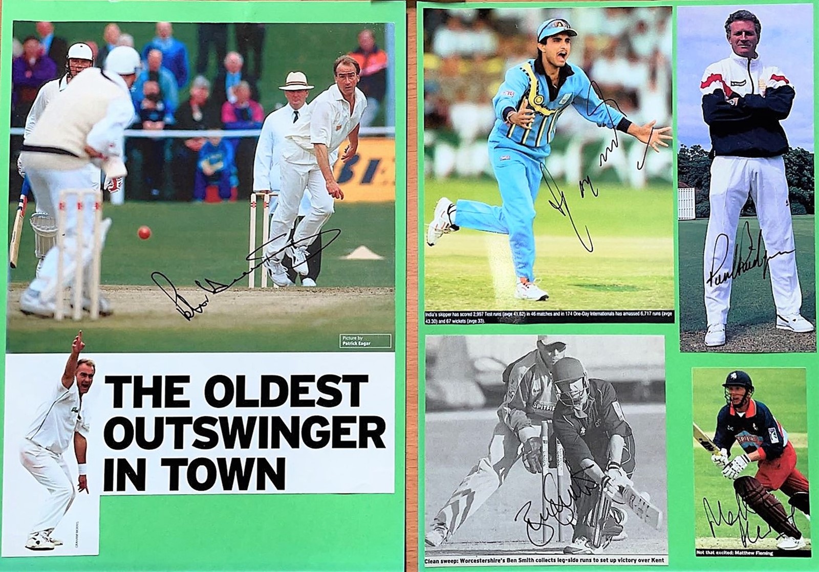 Cricket Collection 2, A4 sheets with affixed photos and magazine pages includes some good signatures