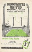 Football Newcastle United v Arsenal vintage programme Football League Division 1 4th February