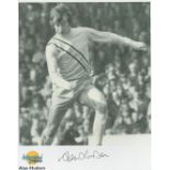 Football. Alan Hudson Signed 10x8 Autographed Editions page. Bio description on the rear. Photo