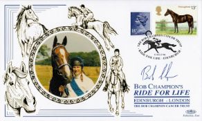 Horse Racing Bob Champion signed Ride for Life Edinburgh -London Benham FDC PM Ride for Life The Bob