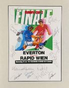 Everton v Rapid Vienna 1985 European Cup Winners Cup Final multi signed 20x16 mounted print includes