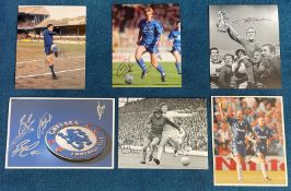 Chelsea FC. Collection of 6 Hand signed Black, White and Colour Photos, variation in size. Hand