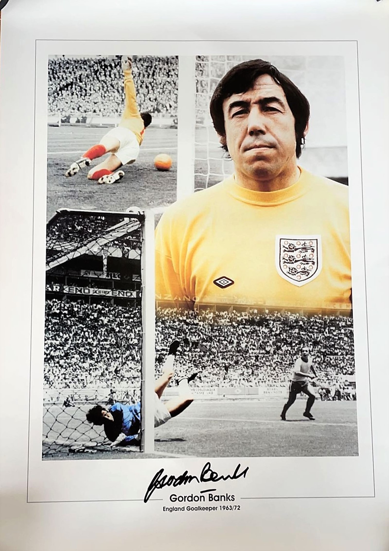 Football Gordon Banks signed 20x14 colour montage print. Gordon Banks OBE (30 December 1937 - 12