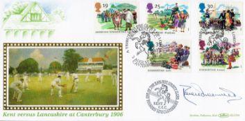 Cricket Derek Underwood signed Benham FDC Kent versus Lancashire at Canterbury 1906 PM A Tribute