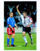 Football Michael Owen signed England 10x8 colour photo. Michael James Owen (born 14 December 1979)