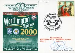 Football David Kelly signed Official Football Cover Worthington Cup Final 2000 FDC PM The 2ND
