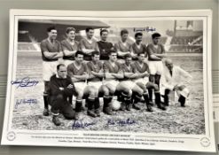 Football, Manchester United multi signed 12x18 black and white photograph pictured for the first