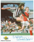 Football. Malcolm Macdonald Signed 10x8 Autographed Editions page. Bio description on the rear.