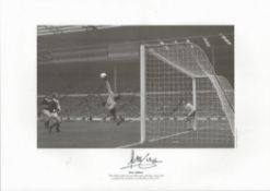 Football. Peter Shilton Signed 11x8 black and white photo set on A3 card. Photo shows Shilton making