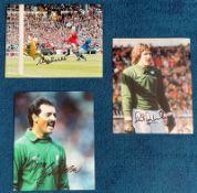 3 Premier League Goalkeeping Legends Signed Photos including Neville Southall, Bruce Grobbelaar