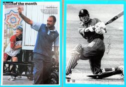 Cricket collection 4 items includes Mark Butcher 12x8 signed magazine photo, Alec Stewart signed