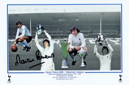 Football Martin Peters signed 12x8 Tottenham Hotspur montage photo. Martin Stanford Peters MBE (8