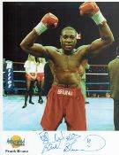 Boxing. Legend Frank Bruno Hand signed 10x8 colour photo. Autographed Editions. Signed in blue pen
