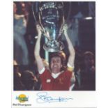 Football. Phil Thompson Signed 10x8 Autographed Editions page. Bio description on the rear. Photo