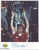 Football. Phil Thompson Signed 10x8 Autographed Editions page. Bio description on the rear. Photo