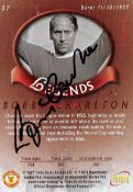 Football Bobby Charlton signed 4x3 Manchester United Legends collecting card. Sir Robert Charlton