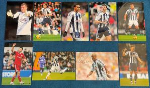 West Bromwich Albion FC. Collection of 9 Signed Photos including Jonas Olsson, Ben Foster, and seven