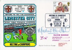 Football Martin Henderson signed Leicester City v Liverpool Meeting of Champions FDC PM 23 AUG 80
