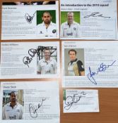 Cricket collection Middlesex County Cricket Club 10 signed magazine pages signatures include Eoin