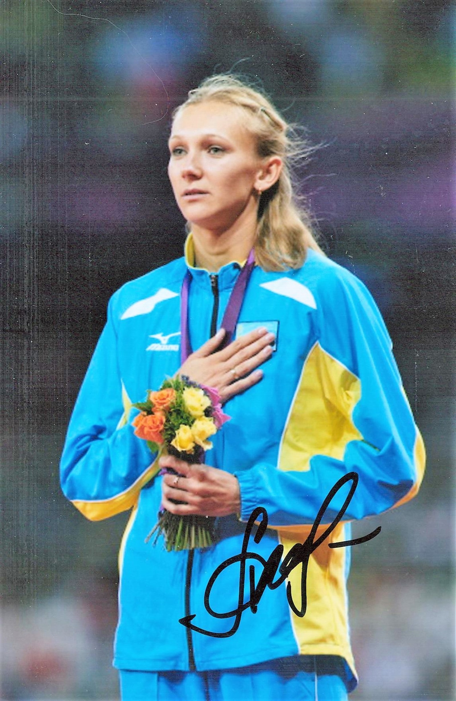 Olympics Olga Rypakova signed 6x4 colour photo Gold, Silver and Bronze medal winner at the 2012,