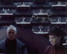 Star Wars 8x10 scene photo signed by actress Kamay Lau as Sei Taria in The Phantom Menace. Good