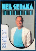 Neil Sedaka signed UK tour 1989 programme. Signed inside. Good condition. All autographs come with a