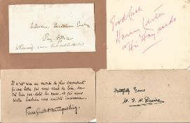 Vintage 1930s autograph collection. Large number of assorted cards, photos, cards with posting