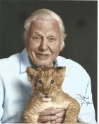 David Attenborough signed 10 x 8 inch colour photo. David Attenborough is a national British Hero