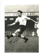 Bobby Smith signed 10 x 8 inch black and white photo pictured in action for Tottenham Hotspur.