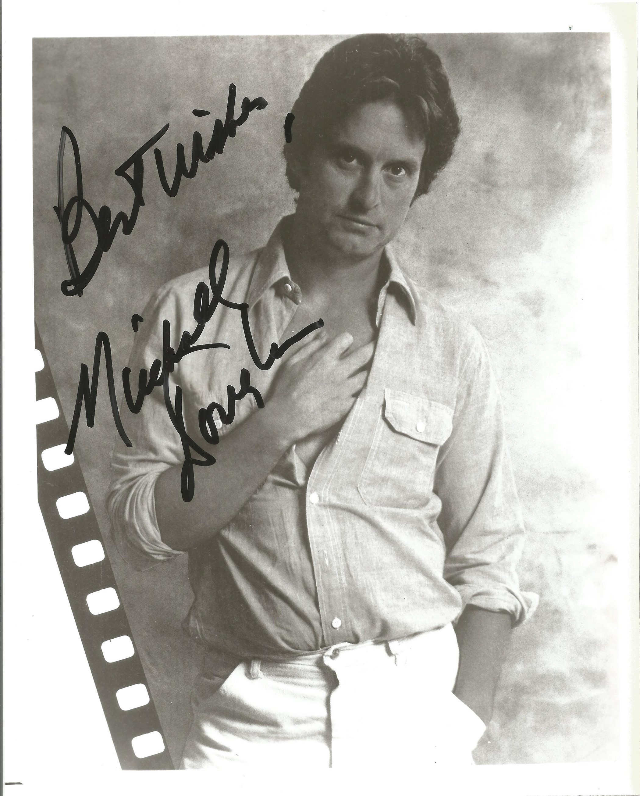 Michael Douglas signed 10 x 8 inch black and white photo. Douglas is an American actor and
