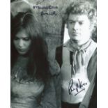 Frankenstein 8x10 horror movie photo signed by Bond girl Madeline Smith and the late actor Philip