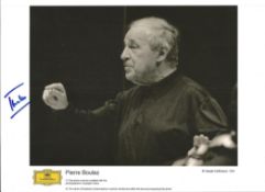 Pierre Boulez signed 12x8 black and white photo. 26 March 1925 - 5 January 2016 was a French