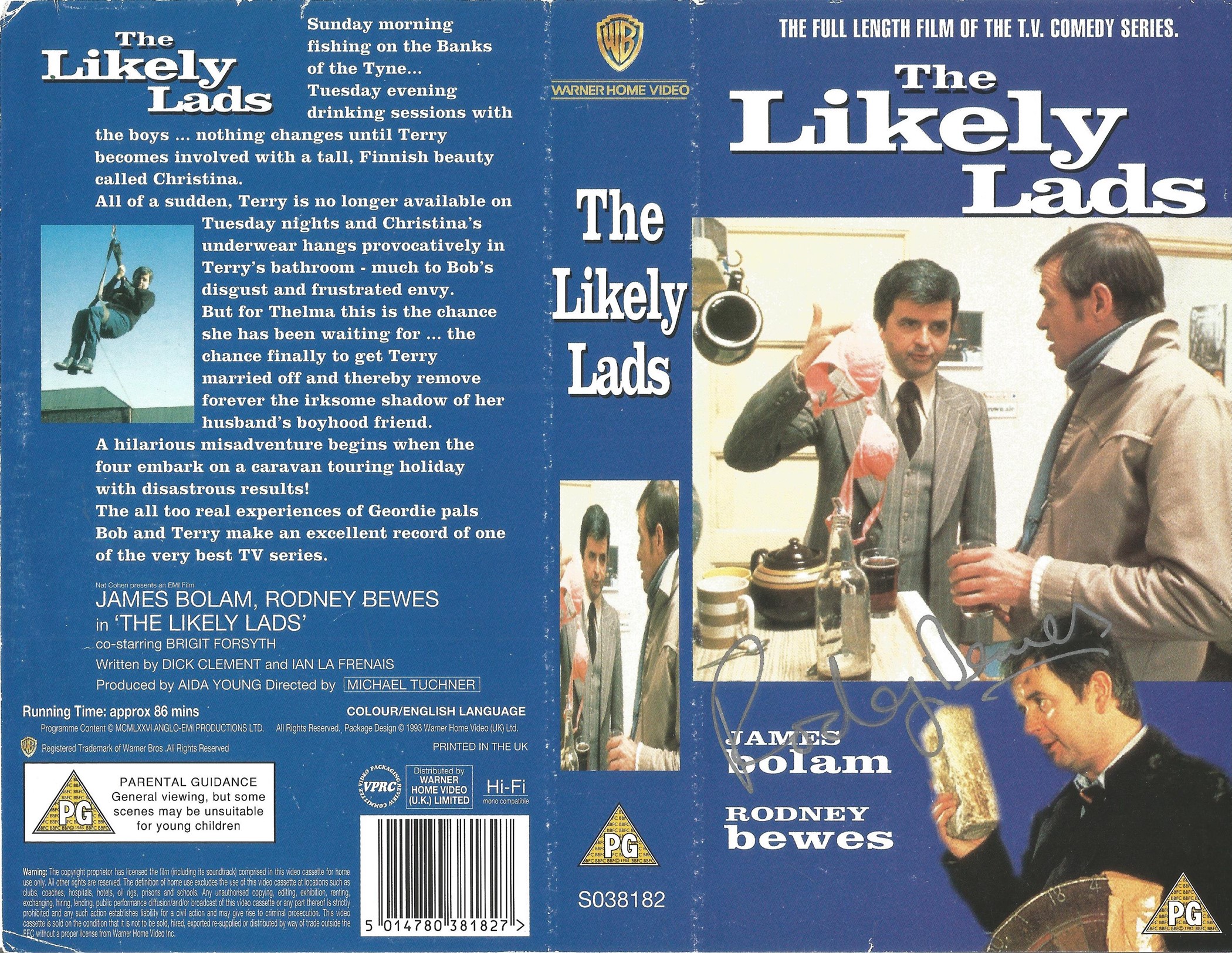 Rodney Bewes Signed VHS Sleeve The Likely Lads CASSETTE NOT INCLUDED. Good condition. All autographs