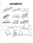 Football, Leeds United signed team sheet from approx 2002/2003. Signed by 14 players including