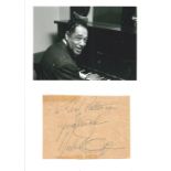 Duke Ellington signature piece below black and white photo. Good condition. All autographs come with