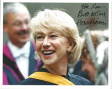 Helen Mirren signed 10 x 8 inch colour photo. Dedicated. English actor. The recipient of numerous