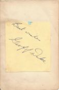 Geoff Duke 7x5 signed album page. Geoffrey Ernest Duke OBE 29 March 1923 - 1 May 2015 was a