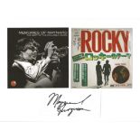 Maynard Ferguson signed 12x8 signature piece includes signed white card and two photos fixed to A4