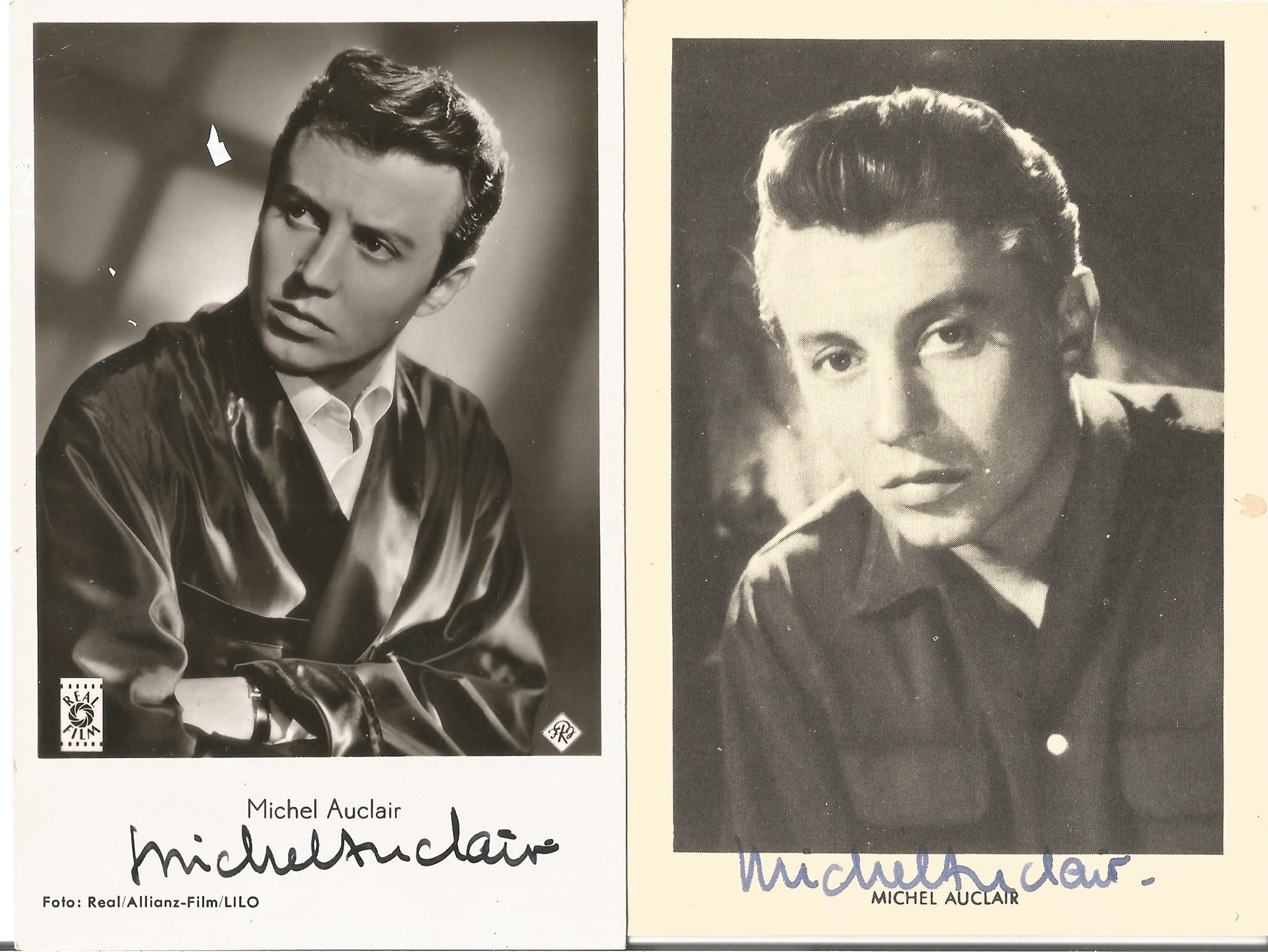 Michel Auclair signed photo collection. 2 in total. Good condition. All autographs come with a
