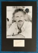 Bruce Dern signature piece mounted below b/w photo. Approx overall size 15x11. Good condition. All